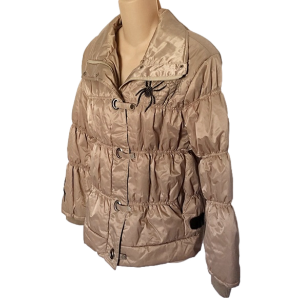 DFJXFASHION Shiny Tan SPIDER Fall/Winter Coat - Picture 3 of 8